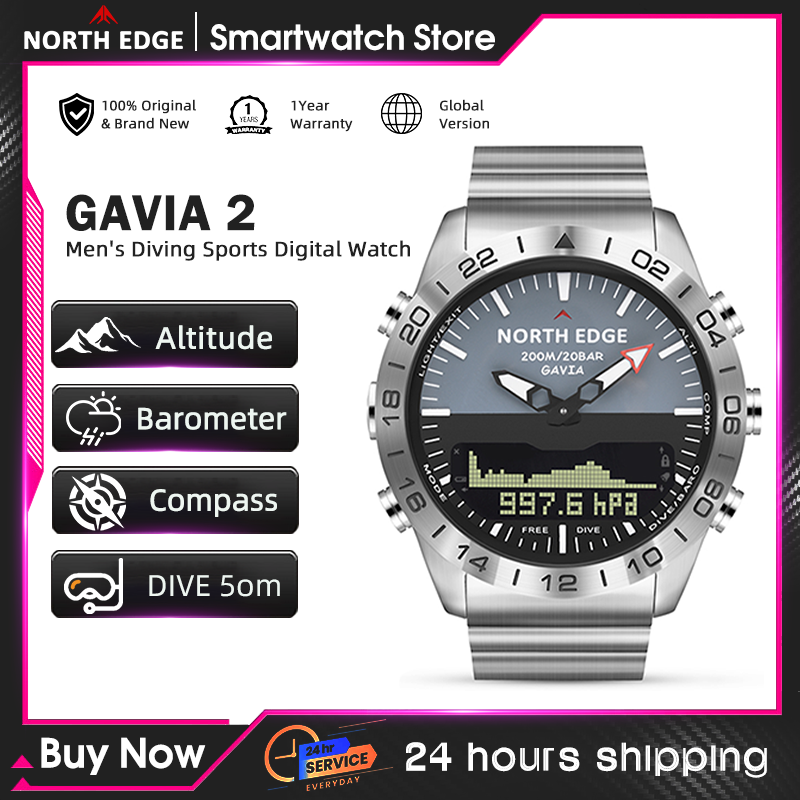 Diver Watch 300M - NORTH EDGE 남성용 다이브 시계 군용