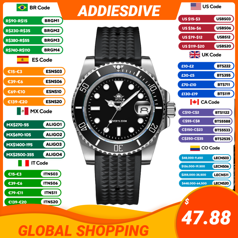 Luxury Watch Drawing - ADDIESDIVE 남성용 고급 스테인레스 스틸 쿼츠