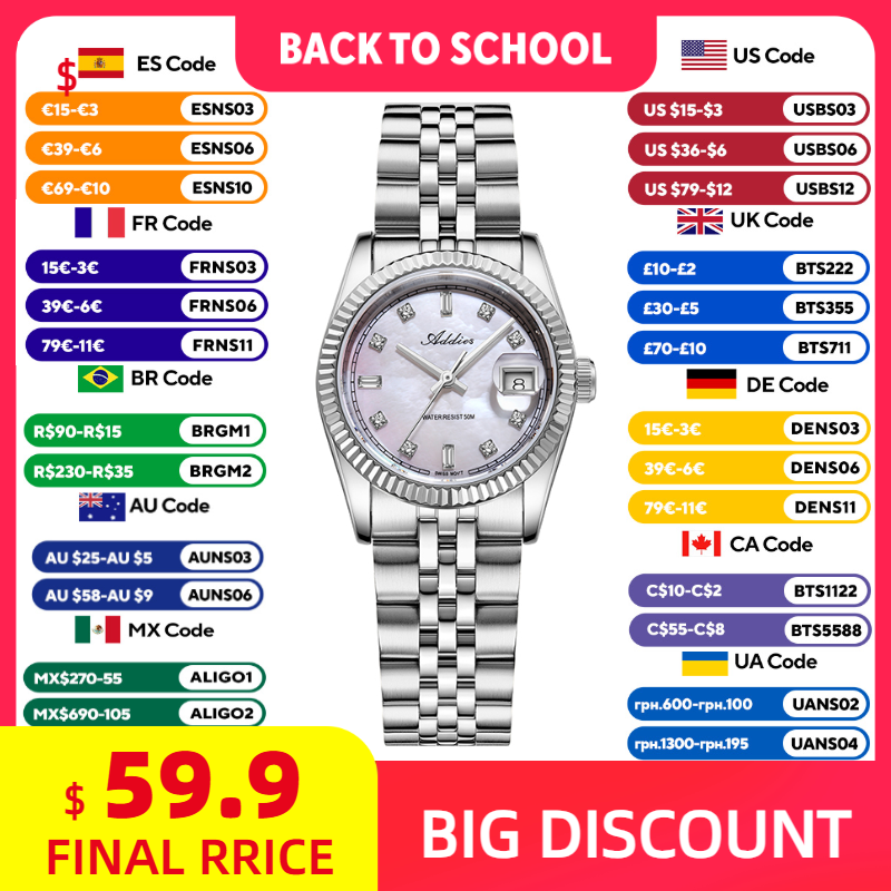 Luxury Women'S Watch - ADDIES 585 쿼츠 여성용 시계 사파이어