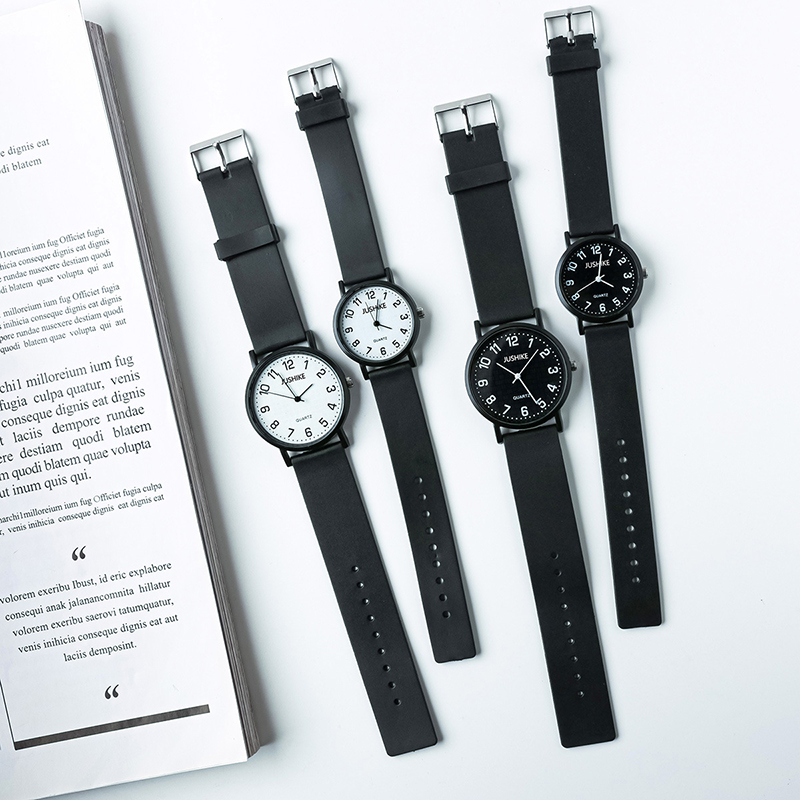 Luxury Watch Leather Strap - 여성을위한 간단한 블랙 시계 쿼츠 시계