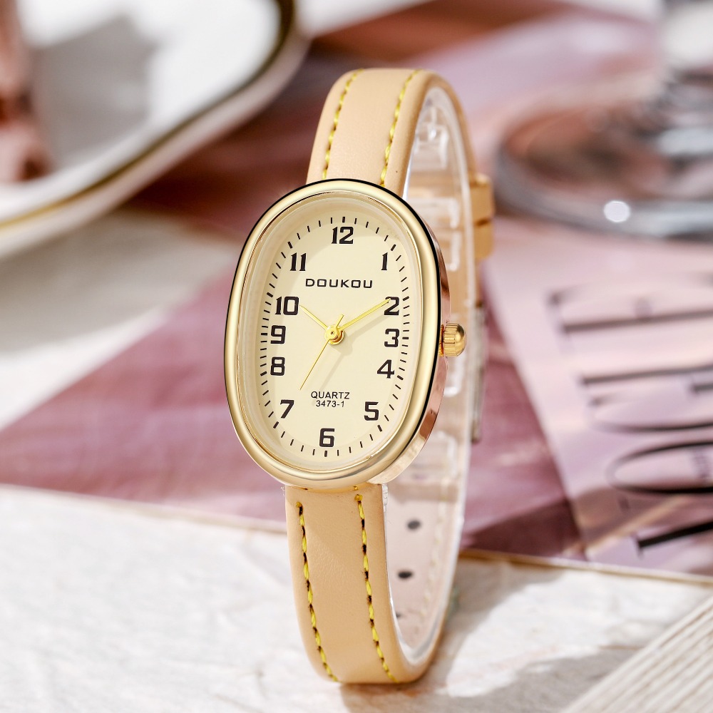 럭셔리 타원형 다이얼 여성 시계 패션 숙녀 선물 드레스 - Luxury Watch Leather Strap 리뷰 및 가격
