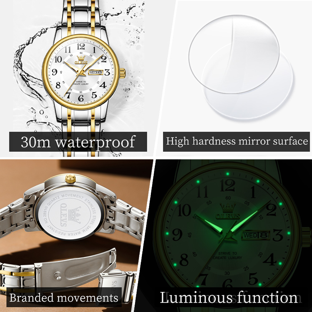 OLEVS 2891 럭셔리 브랜드 패션 여성 시계 방수 - Luxury Watch Logos 리뷰 및 가격