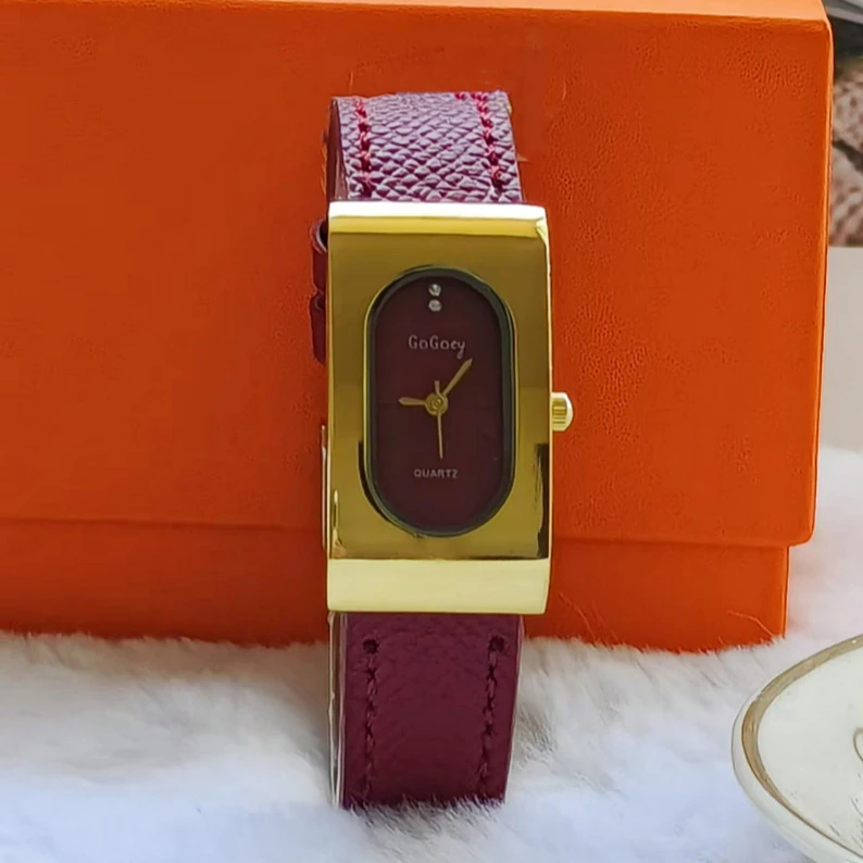 럭셔리 숙녀 브랜드 여성 시계 패션 직사각형 다이얼 쿼 - Luxury Watch Leather Strap 리뷰 및 가격