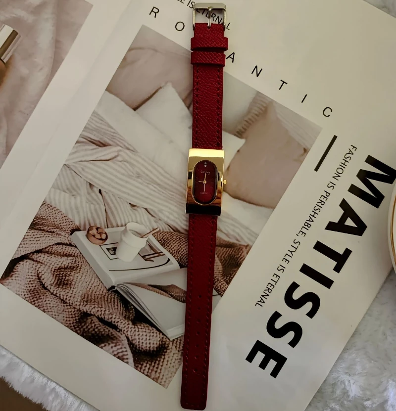 럭셔리 숙녀 브랜드 여성 시계 패션 직사각형 다이얼 쿼 - Luxury Watch Leather Strap 리뷰 및 가격