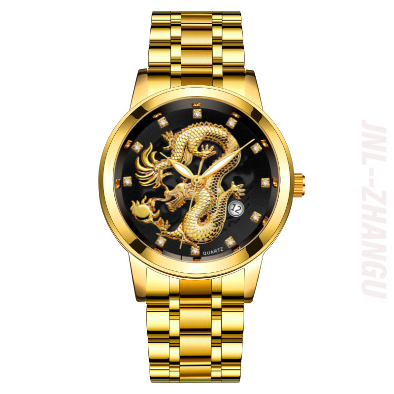 트렌디한 패션 캘린더 남성용 시계 스틸 밴드 쿼츠 비즈 - Luxury Watch Trading 리뷰 및 가격