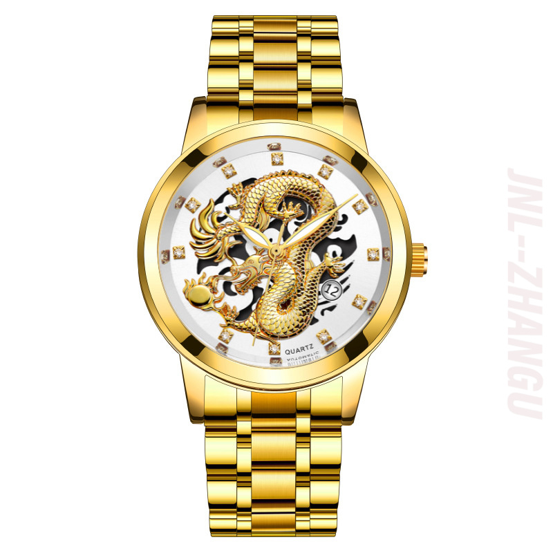 트렌디한 패션 캘린더 남성용 시계 스틸 밴드 쿼츠 비즈 - Luxury Watch Trading 리뷰 및 가격