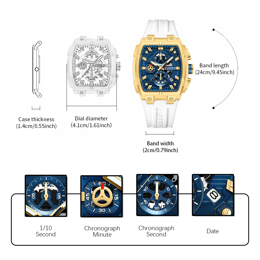 CURREN 남성용 럭셔리 빈티지 시계, 실리콘 스트랩 - Quiet Luxury Watch 리뷰 및 가격