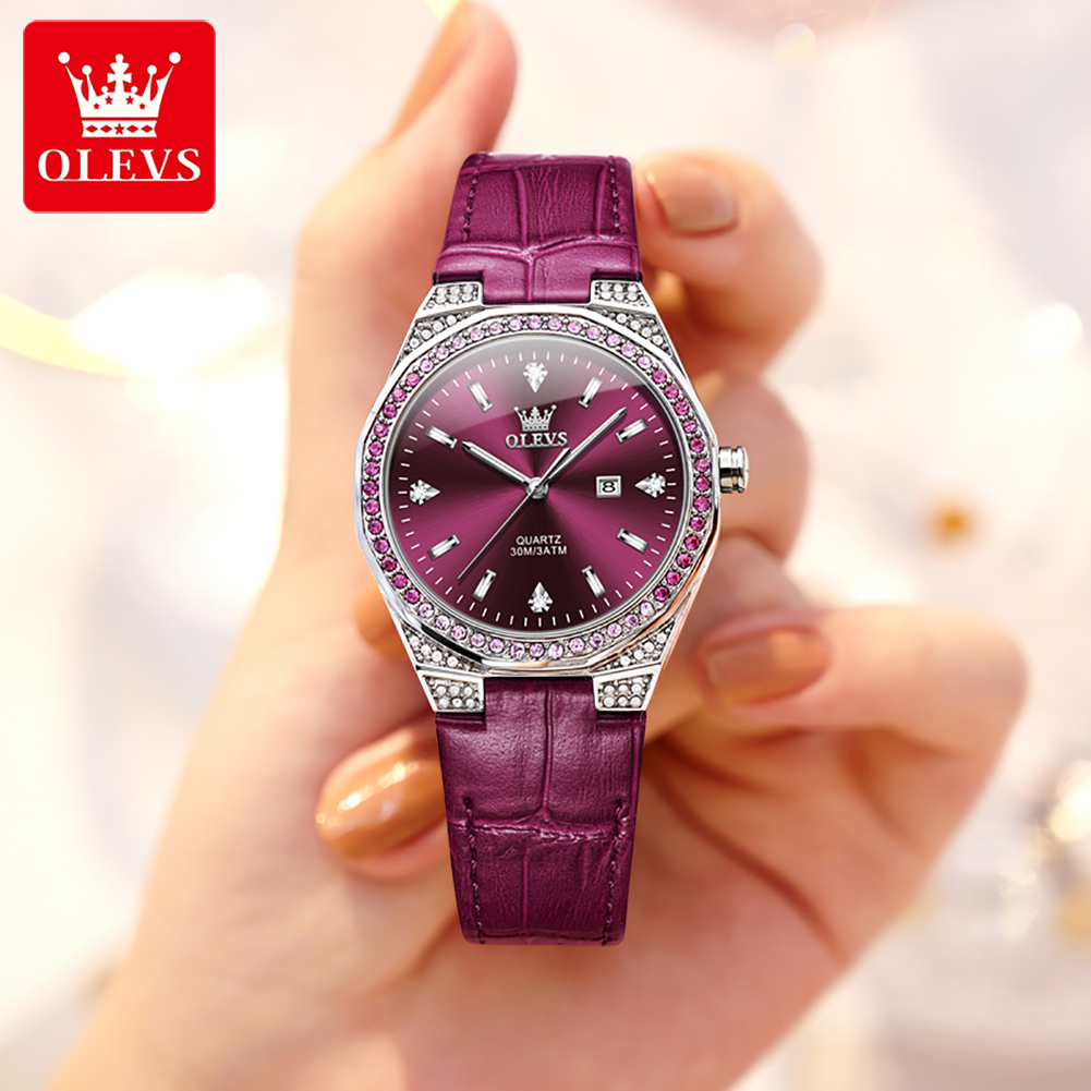 OLEVS 원래 여성용 시계 다이아몬드 랩 패션 가죽  - Luxury Watch Leather Strap 리뷰 및 가격