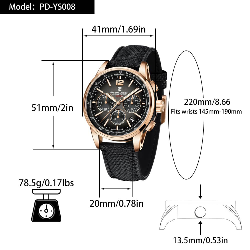 파가니 디자인 신형 남성 시계 41mm 크로노그래프 1 - Luxury Watch Logos 리뷰 및 가격