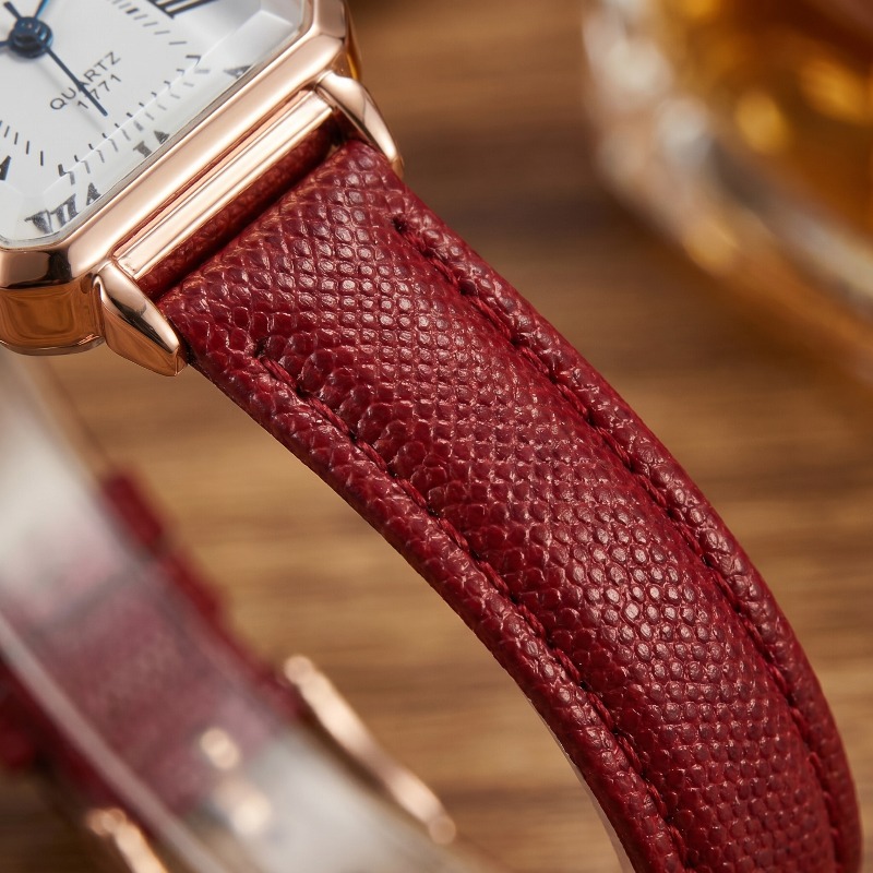여성을위한 패션 직사각형 쿼츠 시계 럭셔리 브랜드 로마 - Luxury Watch Leather Strap 리뷰 및 가격