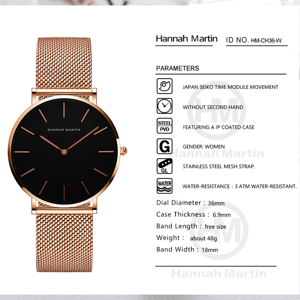Hannah Martin 최고 브랜드 럭셔리 시계 여성 - Luxury Watch Japan Brand 리뷰 및 가격