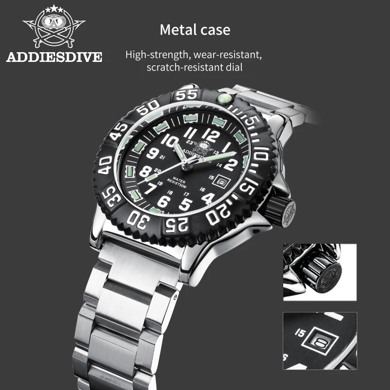 Addies Dive 남성용 패션 캐주얼 시계 달력 디 - Diver Watch 300M 리뷰 및 가격