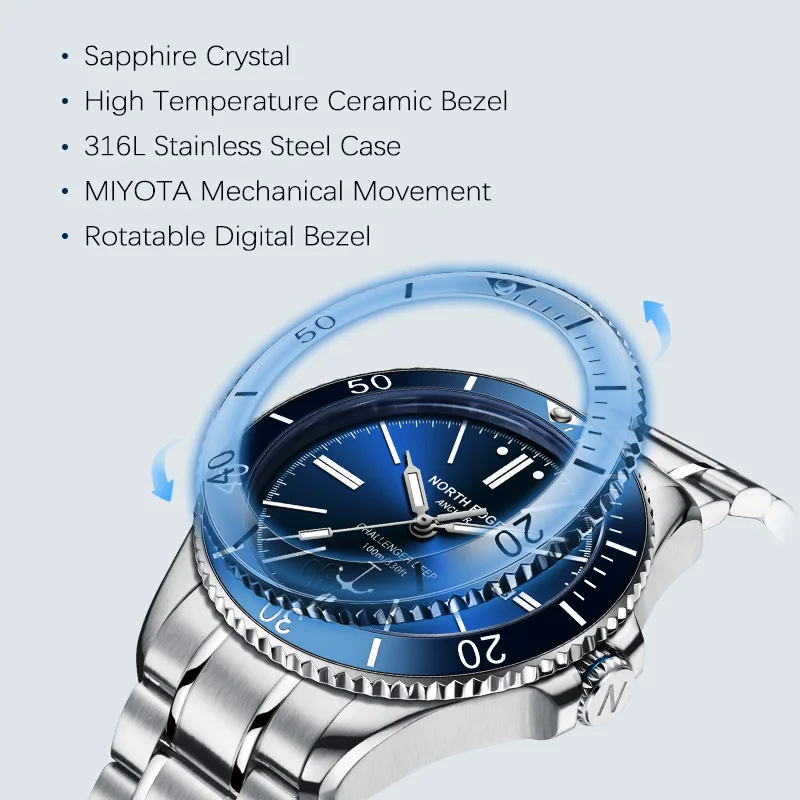 새로운 NORTH EDGE ANCHOR 42MM 남성용 - Diver Watch 300M 리뷰 및 가격