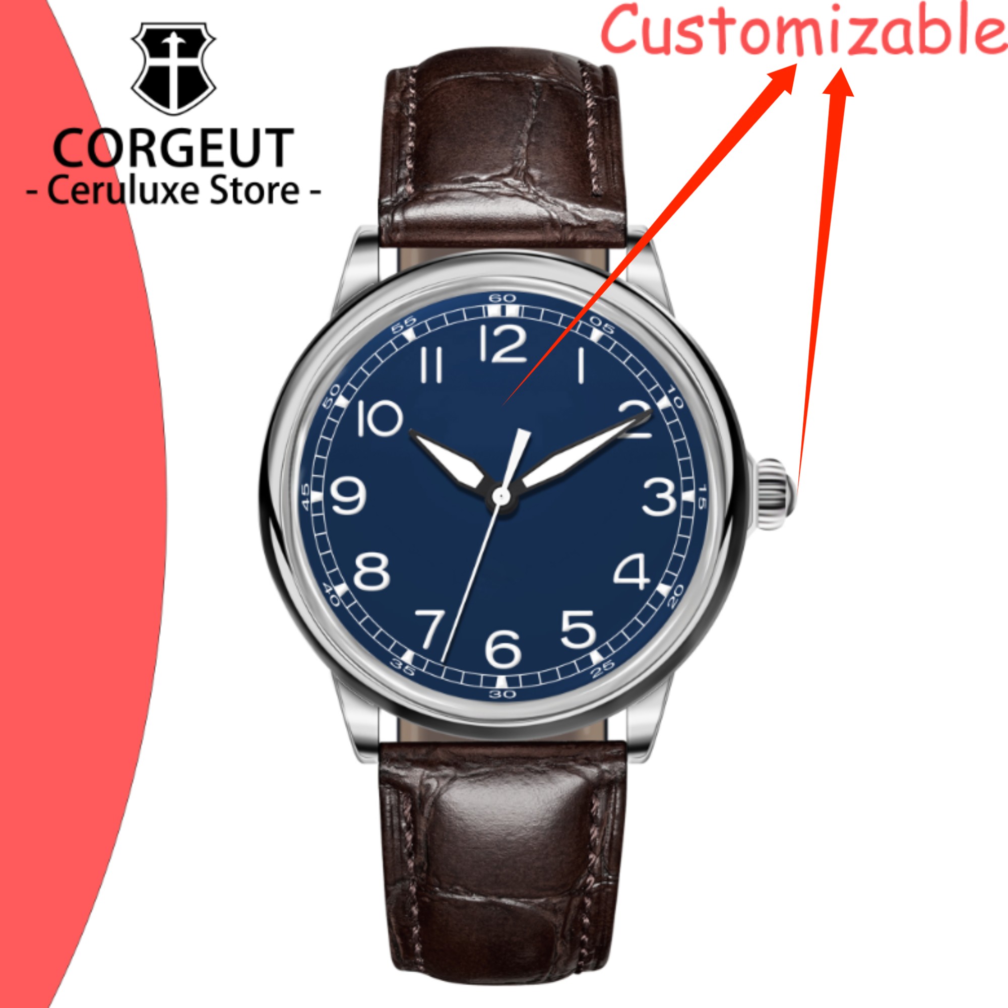 커스텀 로고 41mm MIYOTA8215 오토매틱 기계 - Luxury Watch Logos 리뷰 및 가격